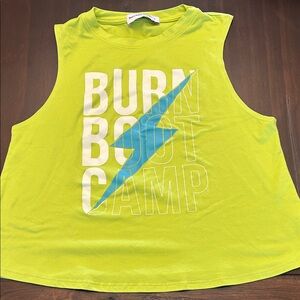 Burn boot camp line green cropped tank